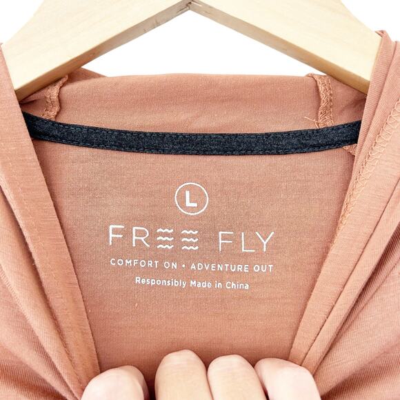 Free Fly Orange Pullover Hoodie Shirt Sz L - Picture 2 of 5